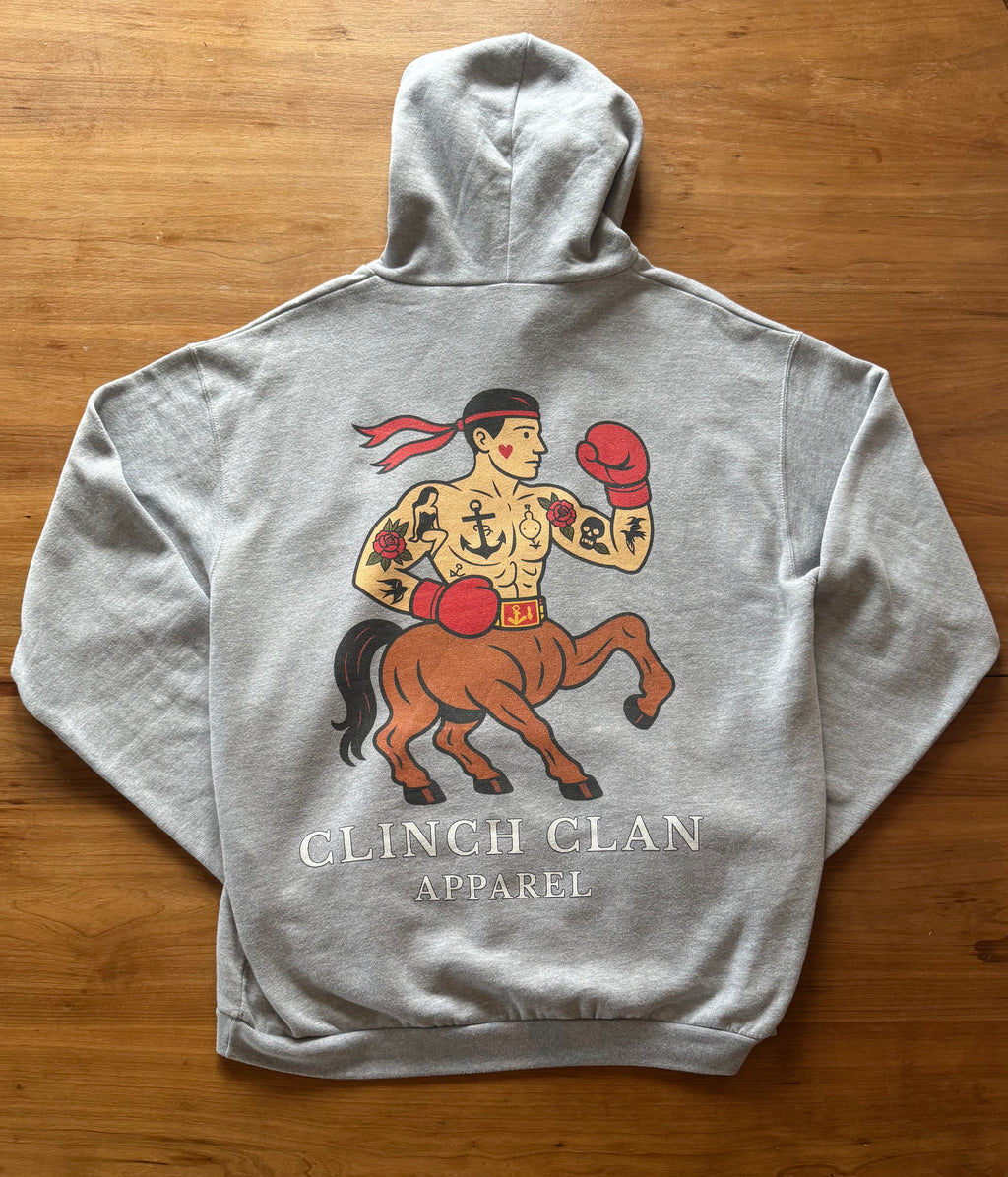 Centaur Boxer Hoodie - Heather Grey (Midweight)