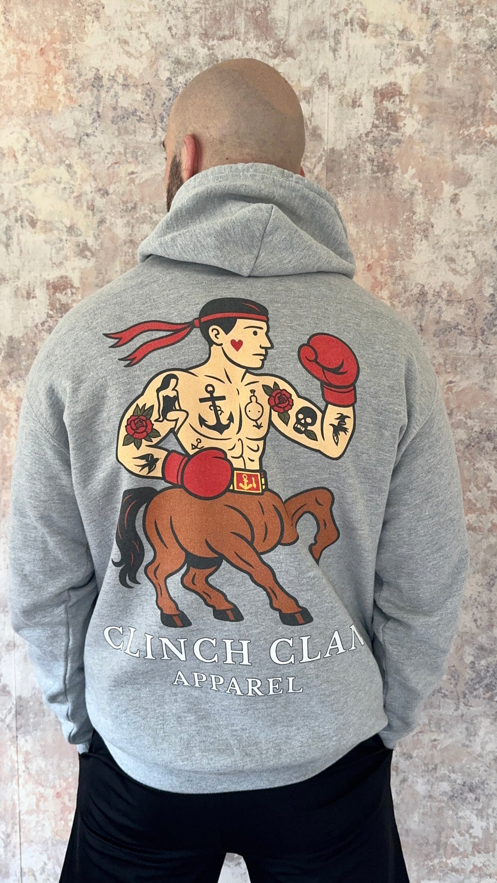 Centaur Boxer Hoodie - Heather Grey (Midweight)